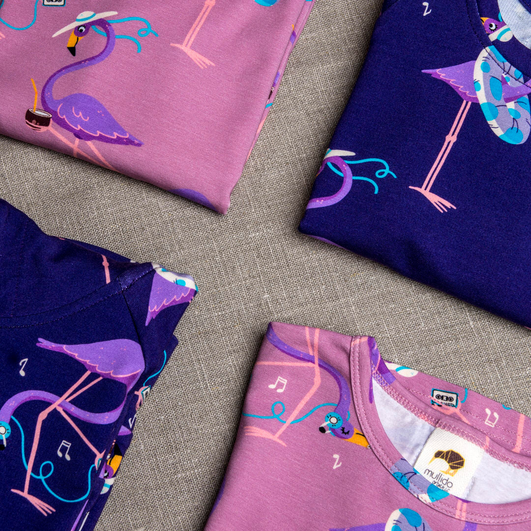 Funky Galapagos Stuttermabolur - Flamingo Pink