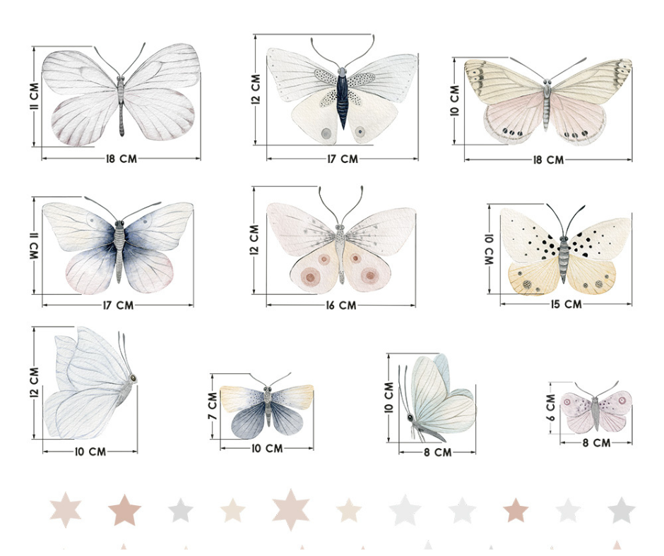 Vegglímmiði - Butterflies