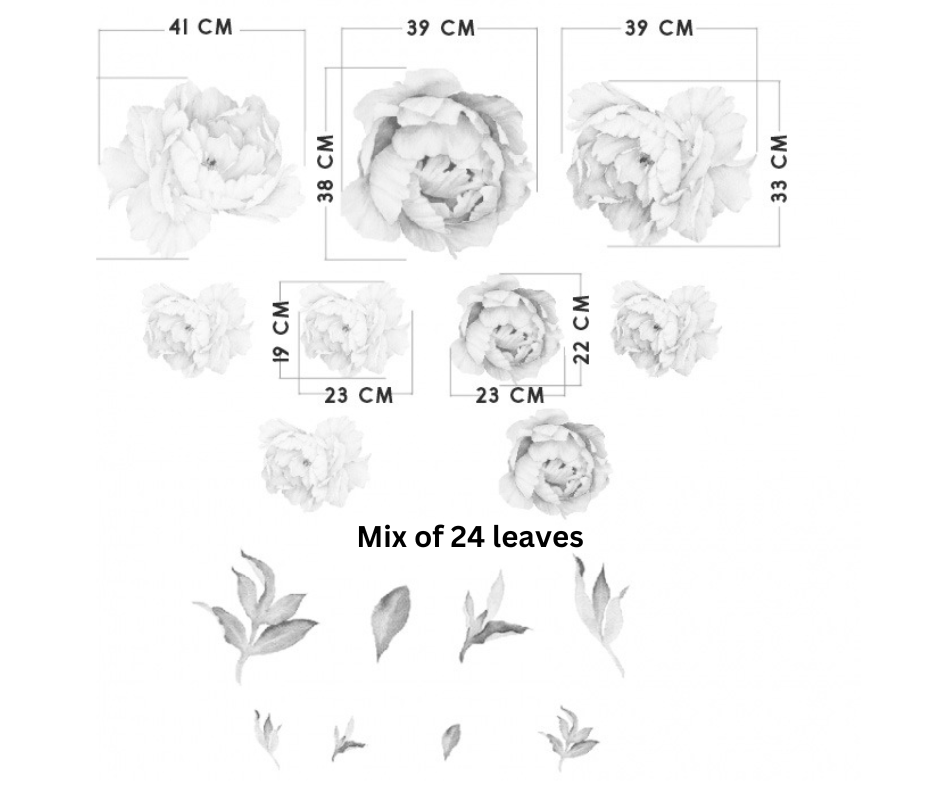 Vegglímmiði - Peonies
