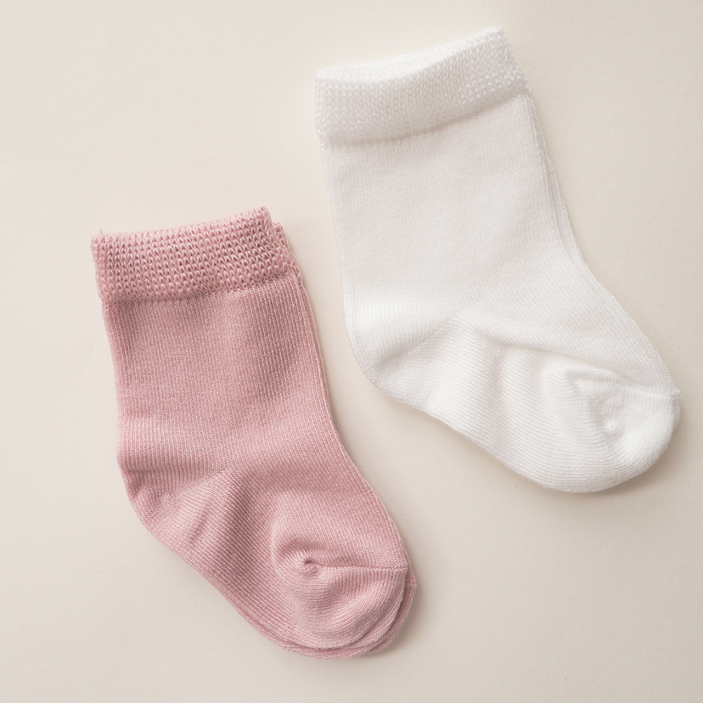 Bambus Ungbarnasokkar 2-pack Pearl Dusty Pink