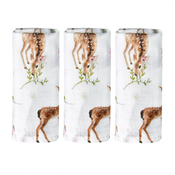 Muslin Taubleyjur úr Bambus 3-pack - Fawns