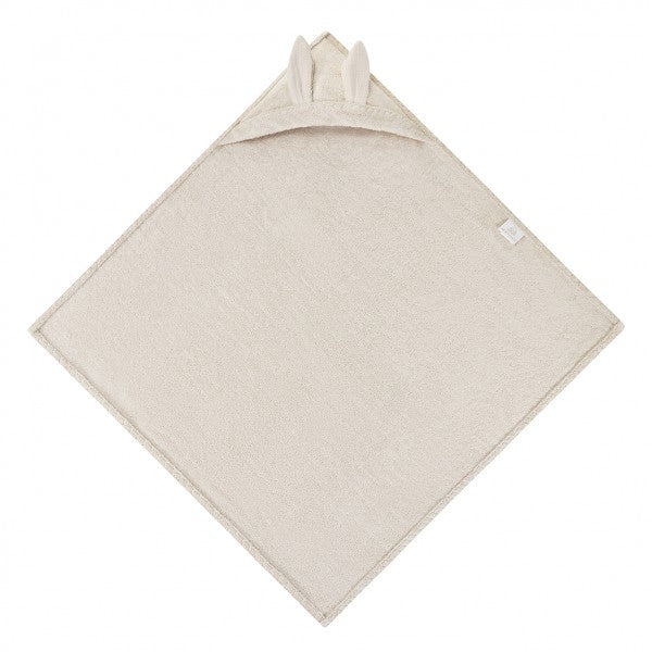 Ungbarnahandklæði úr bambus með hettu - BUNNY Beige