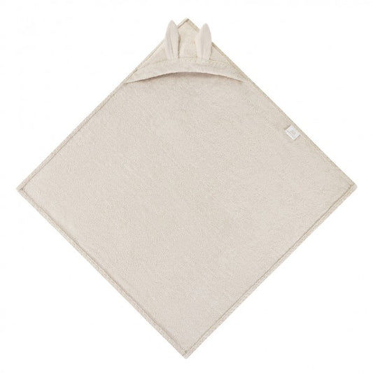 Ungbarnahandklæði úr bambus með hettu - BUNNY Beige