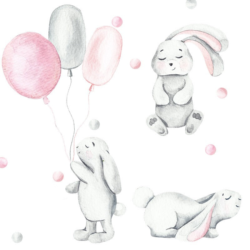 Vegglímmiði - Bunnies Pastel Pink