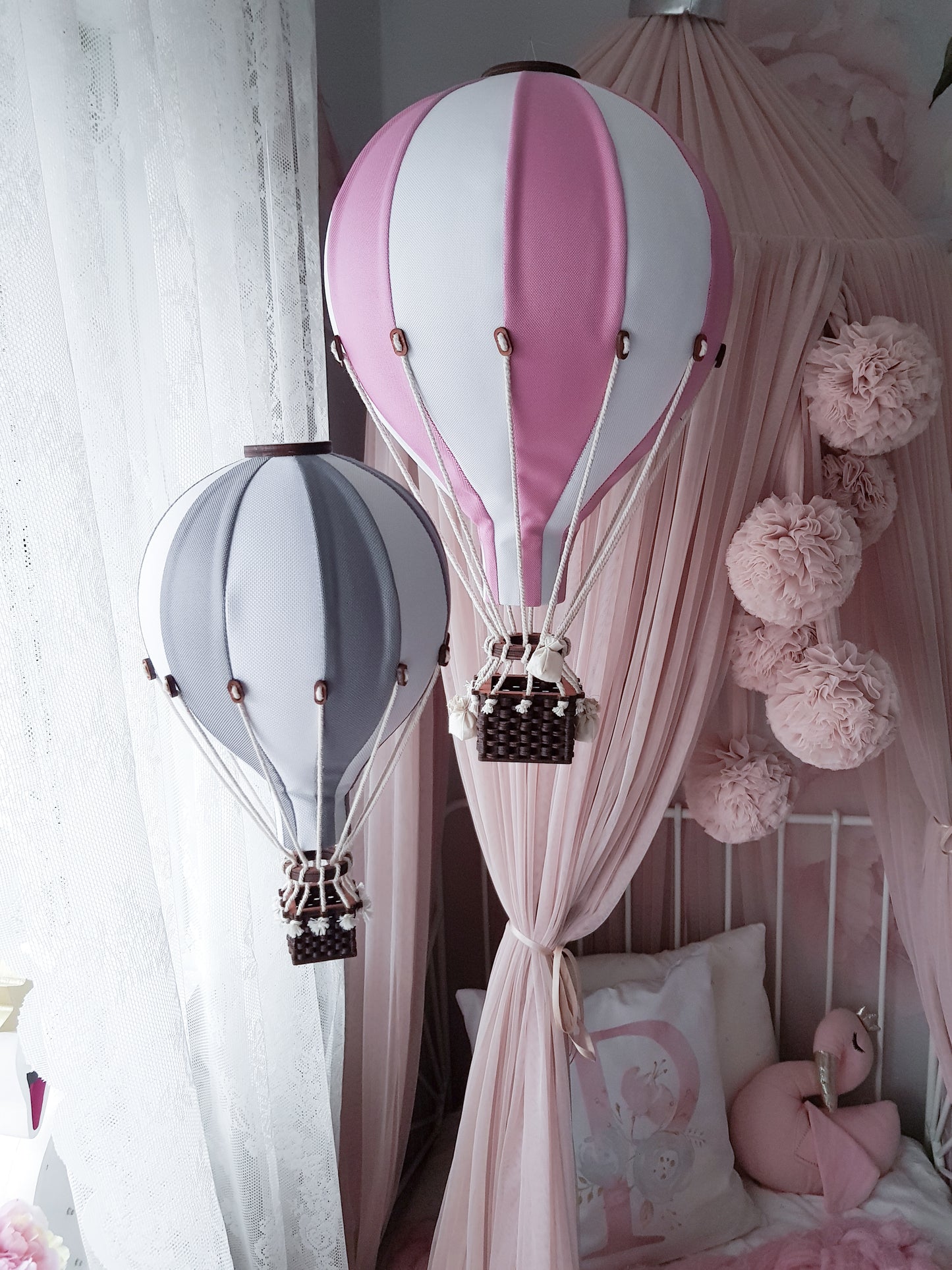 Loftbelgur S - White/Powder Pink