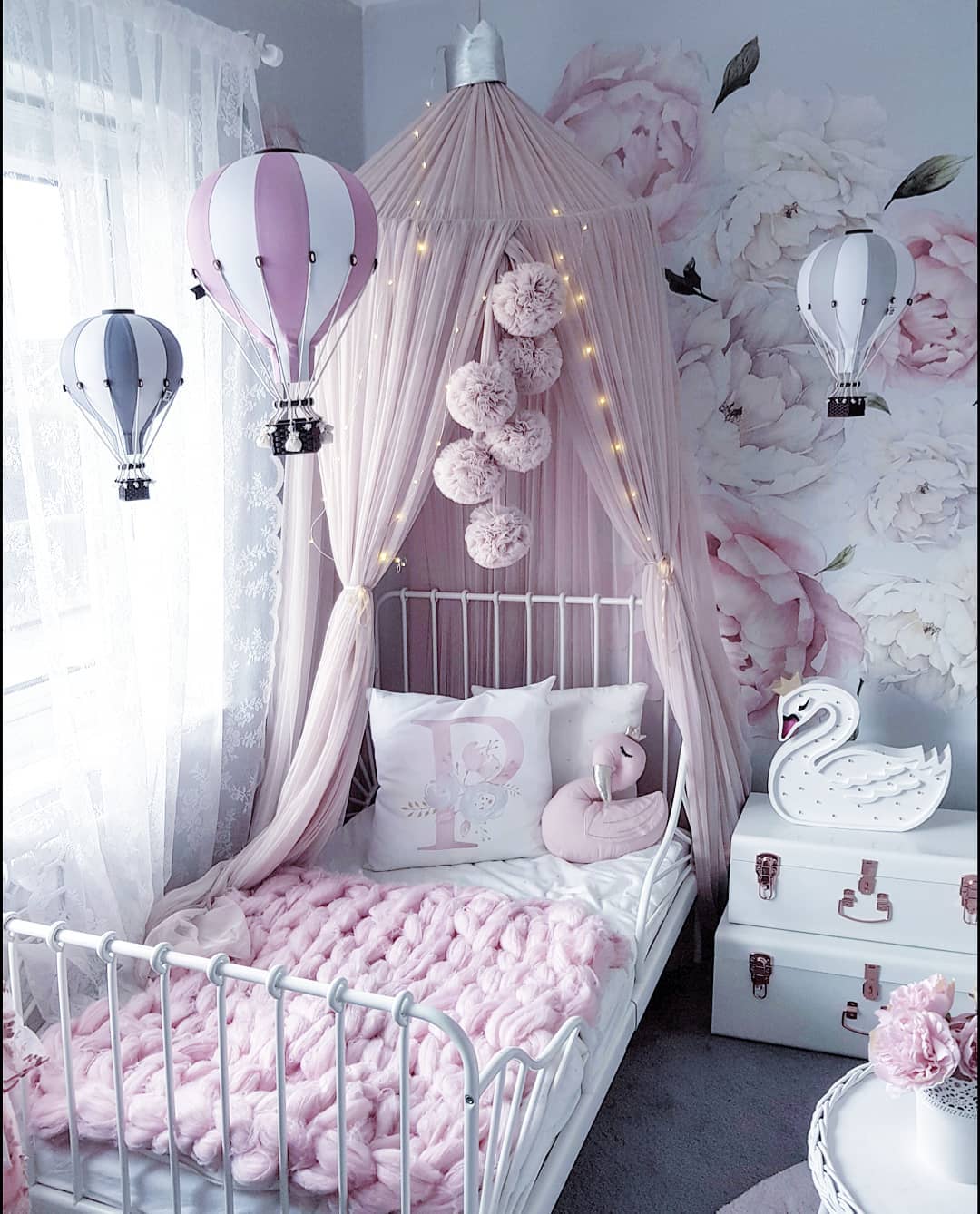 Loftbelgur S - White/Powder Pink