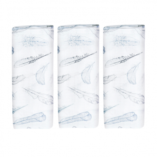 Muslin Taubleyjur úr Bambus 3-pack - Dino