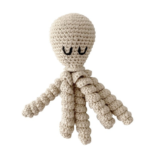 Rattle Octopus - Beige