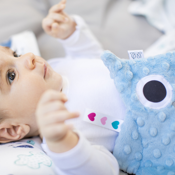 High Contrast Sensory Cuddly Owl - Light Blue
