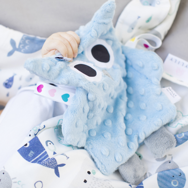High Contrast Sensory Cuddly Owl - Light Blue
