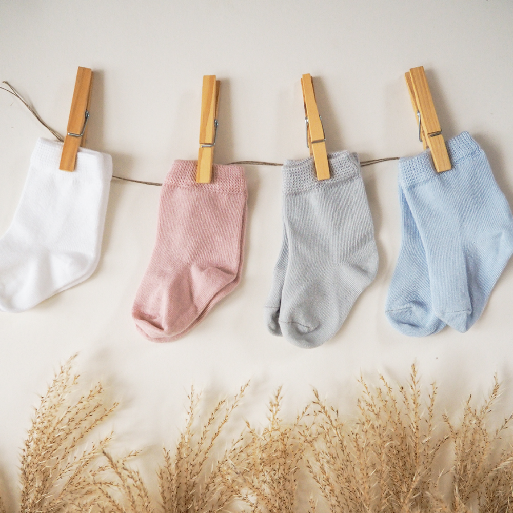 Bambus Ungbarnasokkar 2-pack Pearl Gray