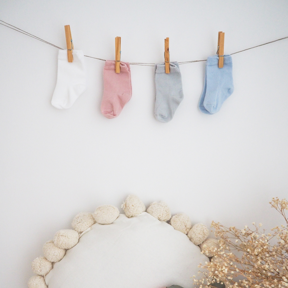 Bambus Ungbarnasokkar 2-pack Pearl Gray