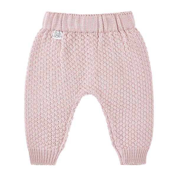 Handprjónað Ungbarnasett úr bambus - Dusty pink