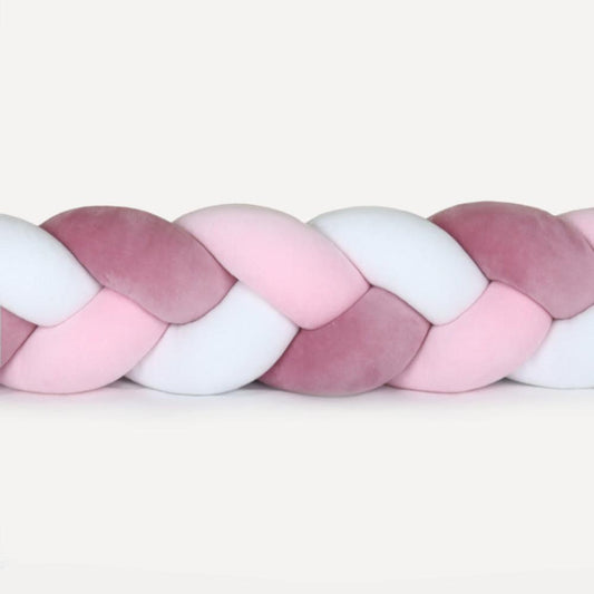 Stuðkantur Flétta (3 strands) - White/Pink/Cherry