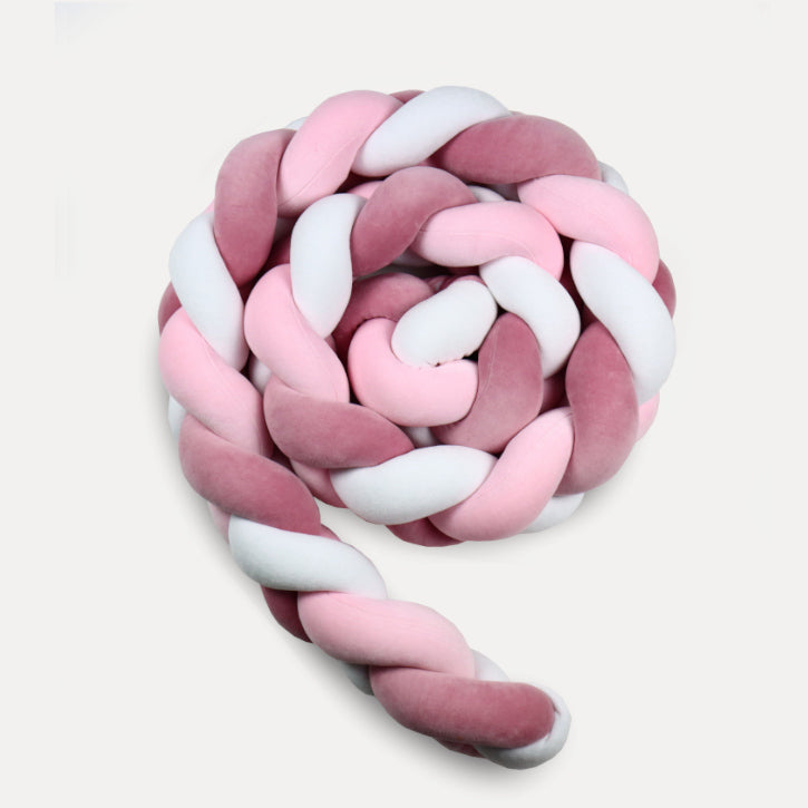 Stuðkantur Flétta (3 strands) - White/Pink/Cherry