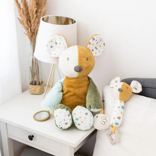 Soft Rattling Cuddle Toy with a Squeaker - Newborn Mouse 53cm