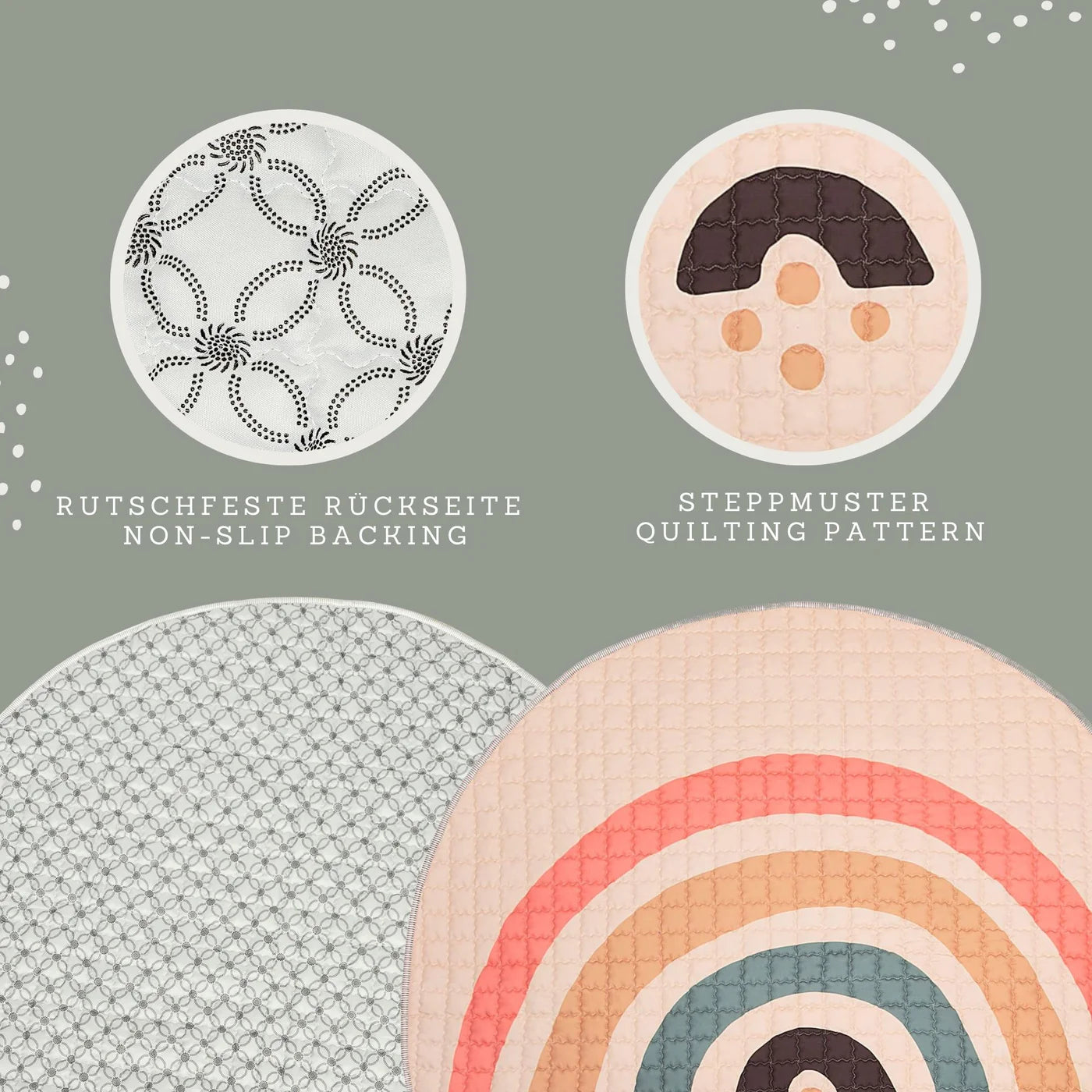 Quilted Leikmotta - Boho Rainbow 150/150cm - FORPÖNTUN