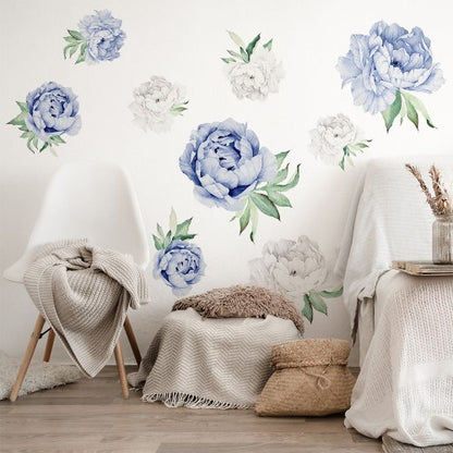 Vegglímmiði - Peonies Blue