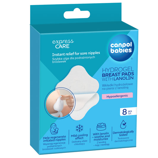 Hydrogel Soothing Breast Pads with Lanolin - 8 pcs