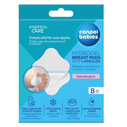 Hydrogel Soothing Breast Pads with Lanolin - 8 pcs