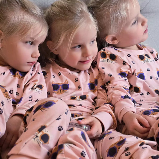 Bamboo Náttföt - Cool Cats Pink