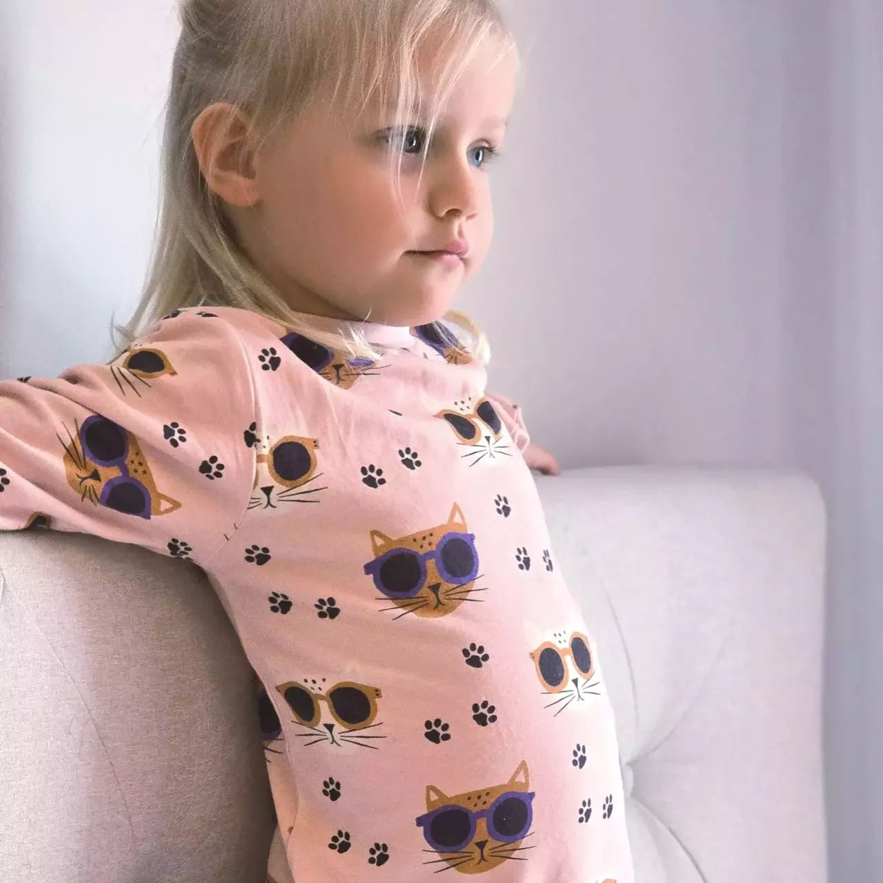 Bamboo Náttföt - Cool Cats Pink