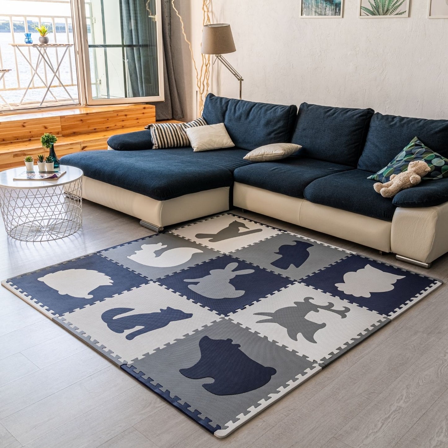 Púslmotta - Forest Navy Blue XXL 180/180cm - FORPÖNTUN