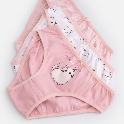 Nærbuxur - 3pcs - Light Pink Cats