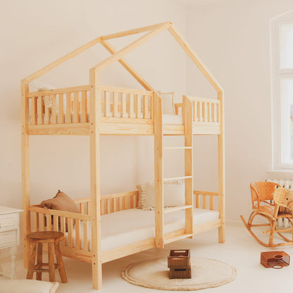 Húsrúm Bianco Bunk Bed Plus með geymslu skúffu natural