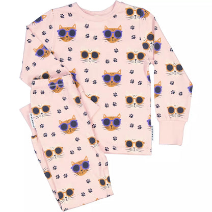 Bamboo Náttföt - Cool Cats Pink