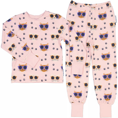 Bamboo Náttföt - Cool Cats Pink