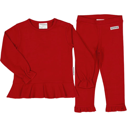 Langermabolur & Leggings Sett - Red