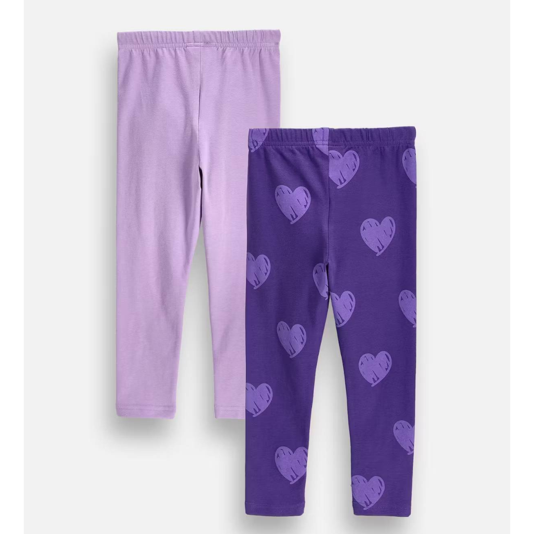 Leggings - Purple Hearts 2-pack