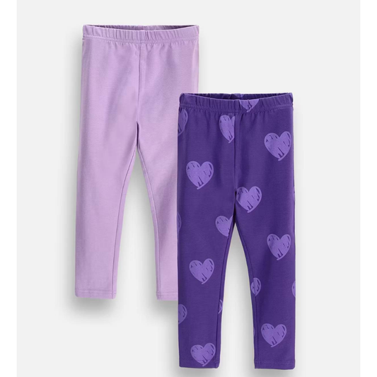 Leggings - Purple Hearts 2-pack