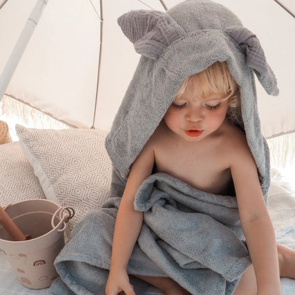 Handklæði úr bambus með hettu XL - BUNNY Pink