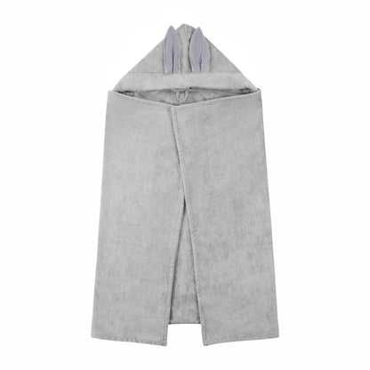Handklæði úr bambus með hettu XL - BUNNY Gray