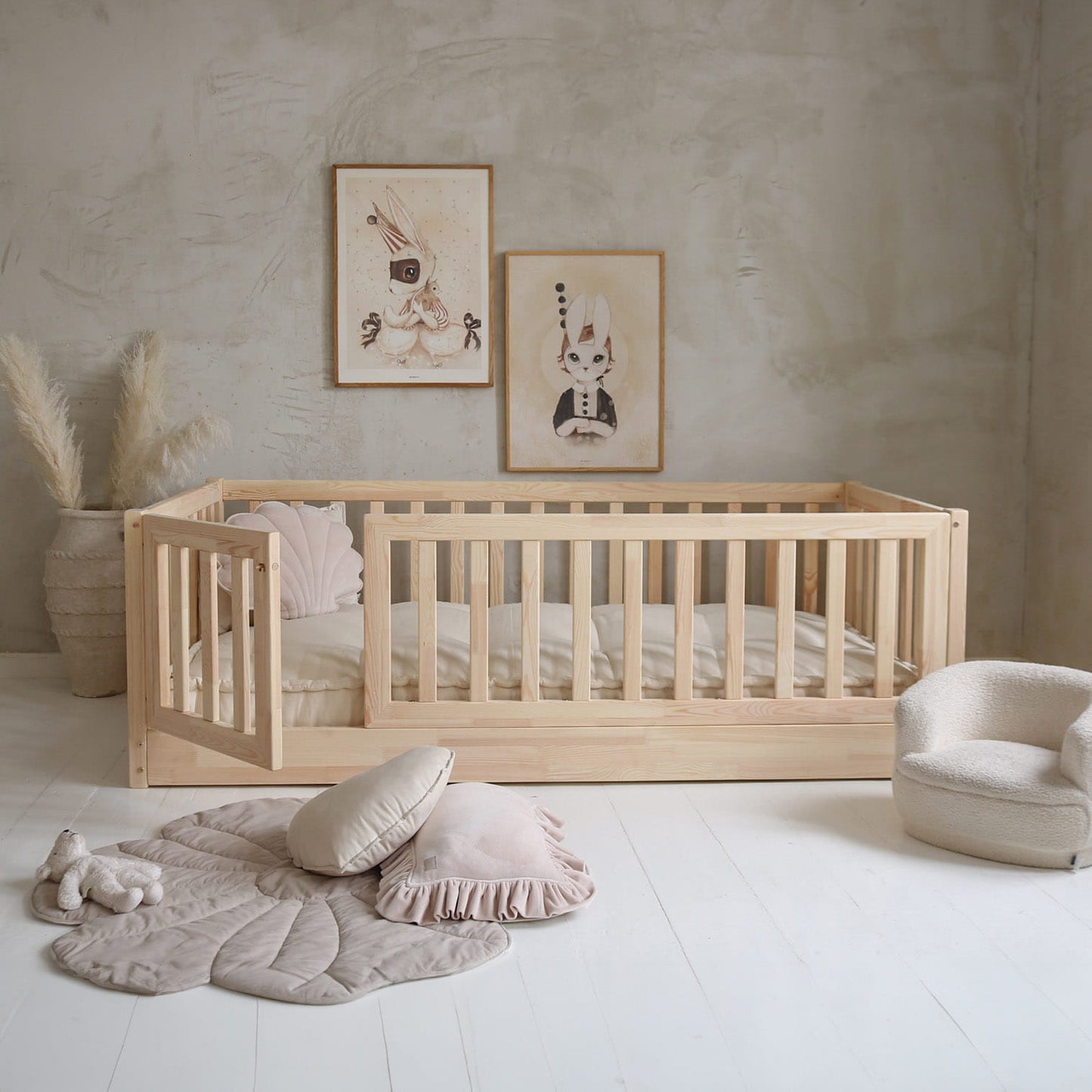 Ungbarnarúm Basic Love Bambi Cot Natural 200/100cm