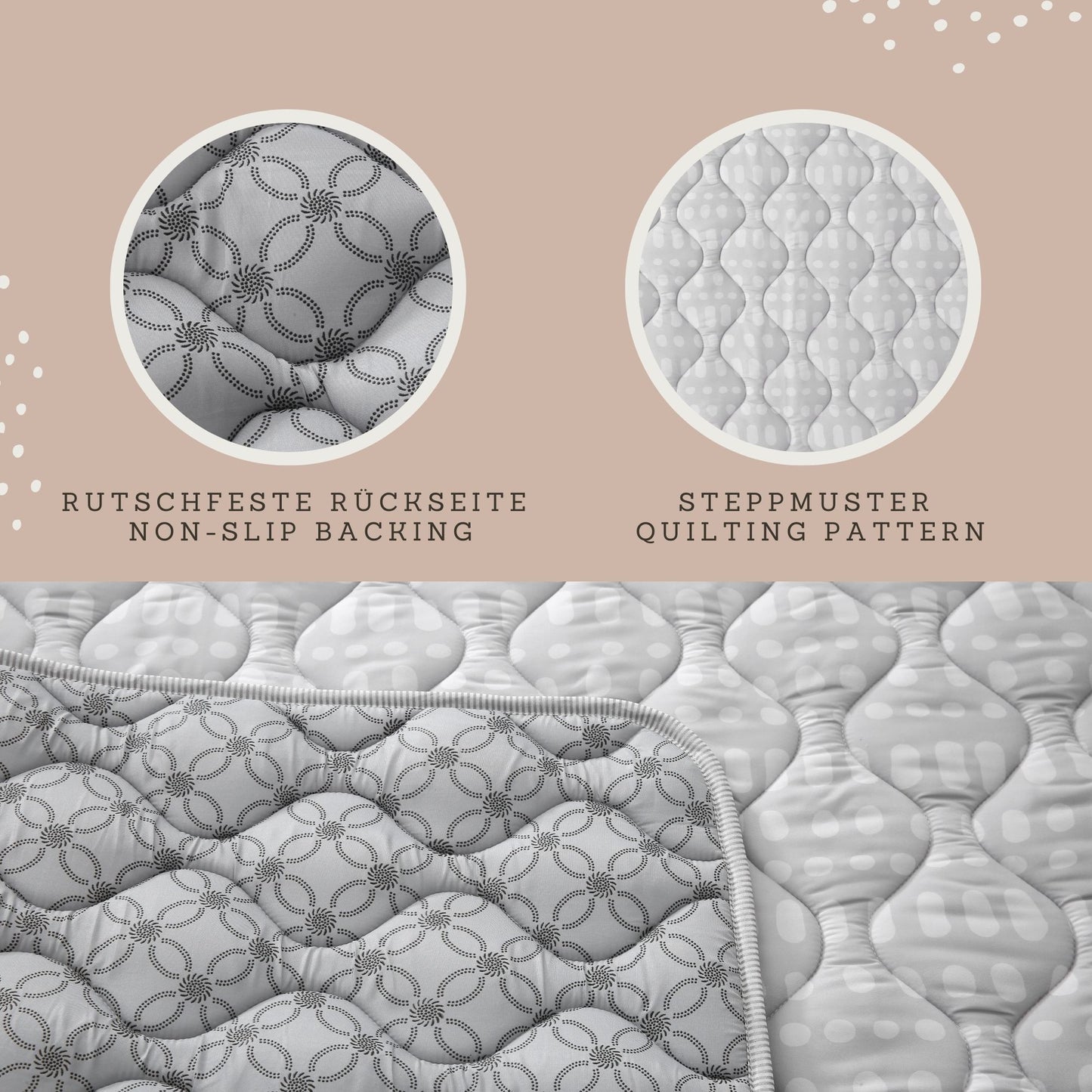 Quilted Leikmotta - Gray 127/127cm - FORPÖNTUN
