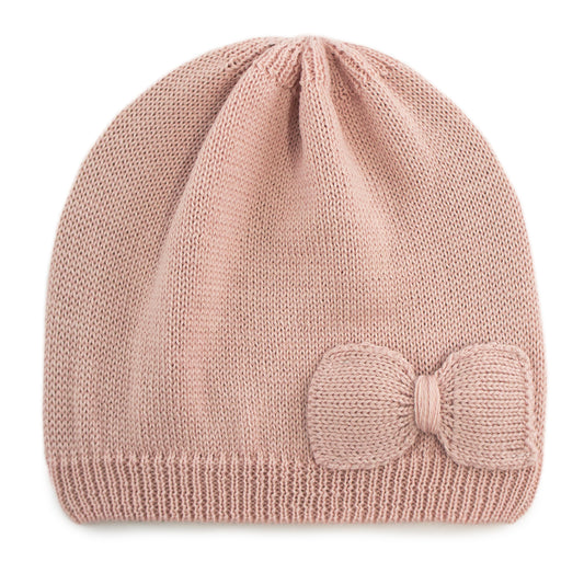 Ungbarna Ullarhúfa með slaufu - Pink