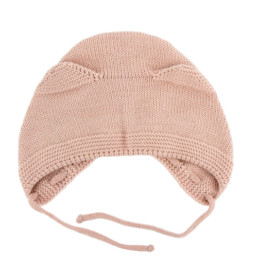 Ullar Ungbarnahúfa með eyrum - Pink