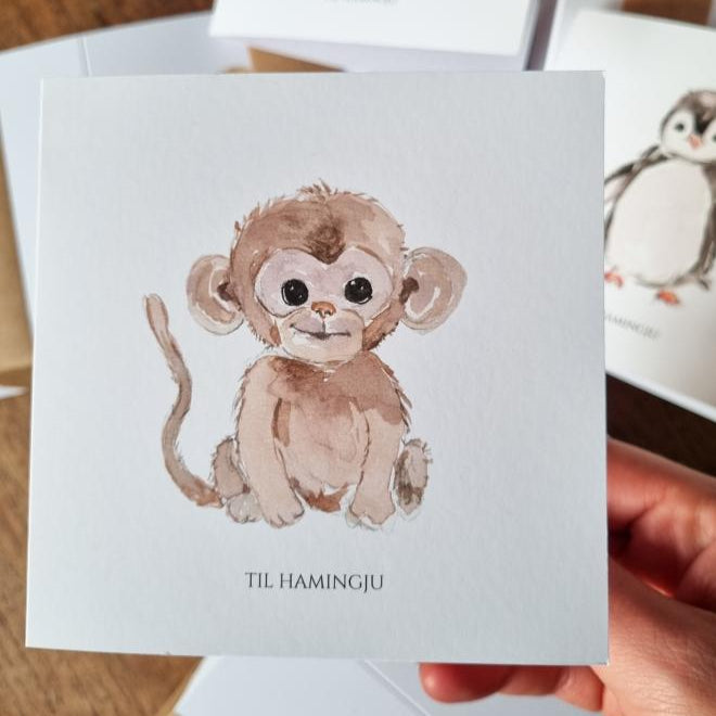 Til hamingju Kort - Watercolor by Ruth