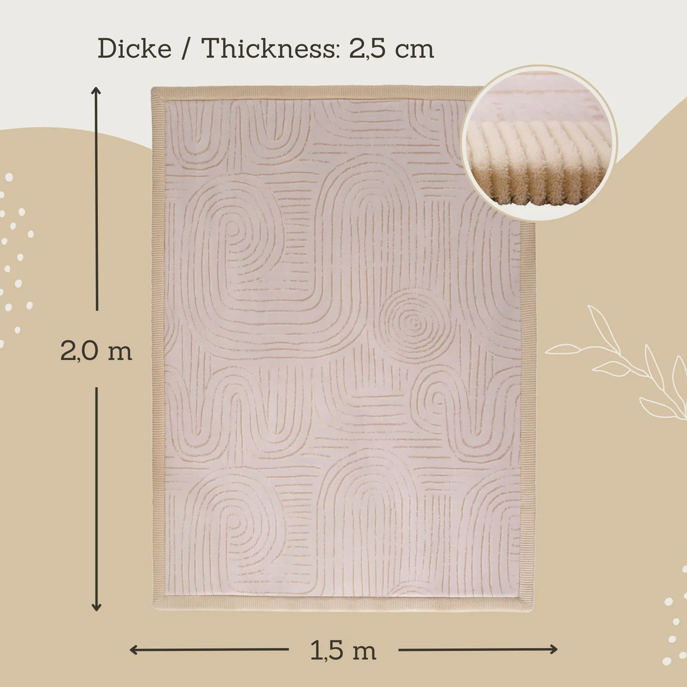 Motta - Cloud Soft Beige Zen Garden 200/150cm - FORPÖNTUN