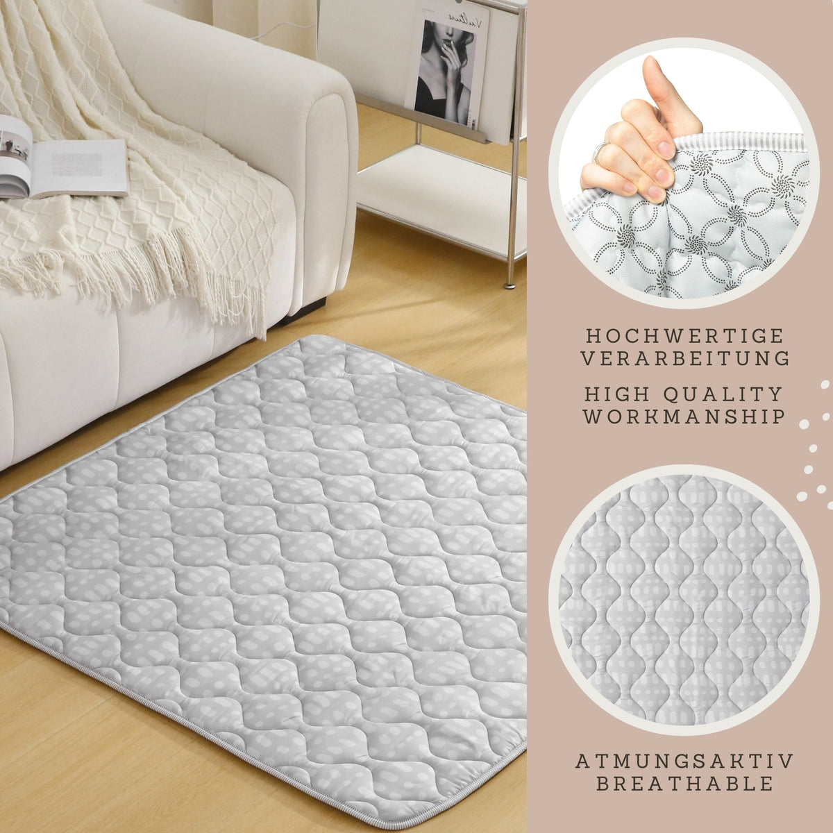 Quilted Leikmotta - Gray 127/127cm - FORPÖNTUN
