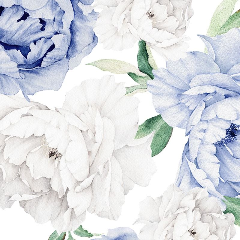 Vegglímmiði - Peonies Blue