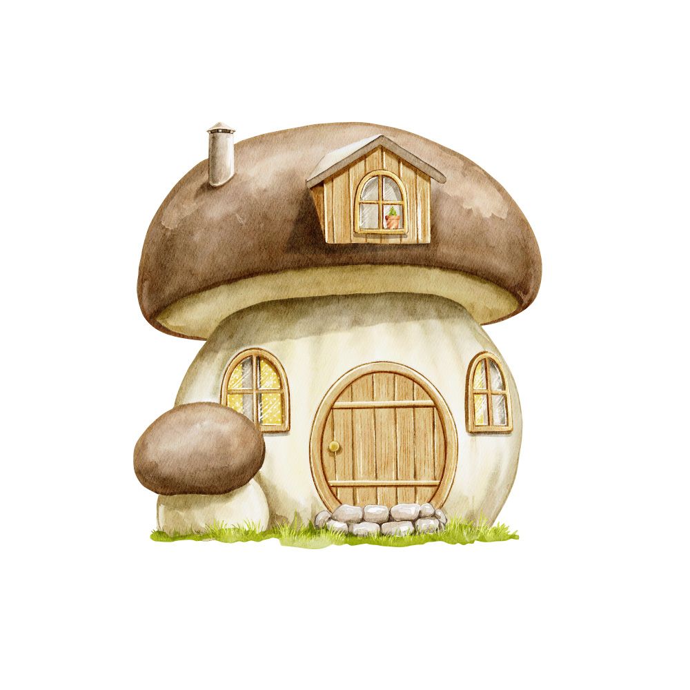 Vegglímmiði - Mushroom House