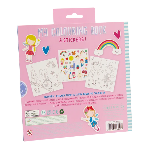 Litabók - Scented Colouring Book with Stickers - Rainbow Faries