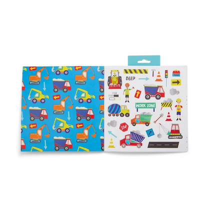 Litabók - Scented Colouring Book with Stickers - Construction