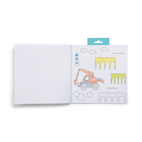 Litabók - Scented Colouring Book with Stickers - Construction