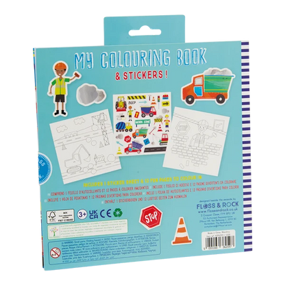 Litabók - Scented Colouring Book with Stickers - Construction