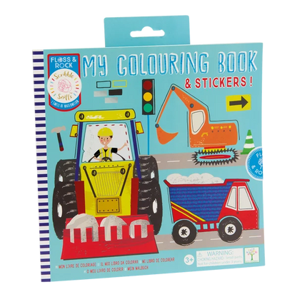 Litabók - Scented Colouring Book with Stickers - Construction